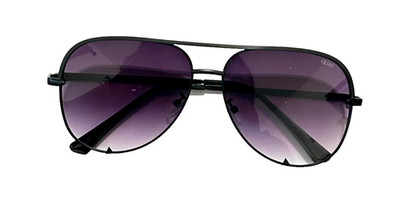 Quay Polorized High Key Black Aviator Sunglasses High Key Blake/Smoke Polarized - Keaton Place main image 2