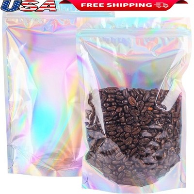 Mylar Holographic Resealable Bags Zip Closure Perfect Jewelry Packaging New