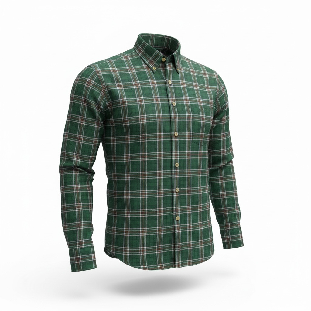 🔥 Pendleton Green Plaid Wool Button-Down Shirt M… - image 1
