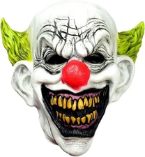LEKA NEIL Scary Evil Killer Joker Clown Latex Mask Halloween Horror Red Nose 