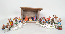 Presepe epoca statuine pvc Sacra Famiglia Magi pastori pecore capanna -XXX