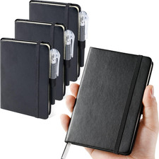 Pocket Notebook Journal Set, Mini Hardcover Notebooks with Pens, A6 Size