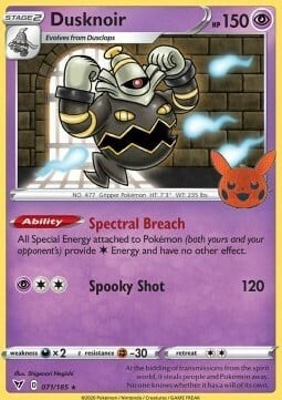 Pokemon Dusknoir (71/230) Vivid Voltage HP HOLO- Trick Or Trade Promo