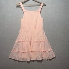 NWT Wild Fable Dusty Peach Smocked Tiered Ruffle Dress Size M Feminine