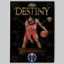 Tre Johnson III Rookie #D-6 2025-26 Topps Chrome Destiny Washington Wizards Card