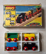 Vintage Brio Wooden Railway Freight Express 33311 w/ Box 1980s Sweden Complete