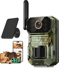 4G LTE Cellular Trail Camera with Solar Panel, 1080p Full HD Game Cameras, Live
