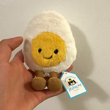 Jellycat Amuseables Happy Boiled Egg Small Plush Stuffed Toy A6BE
