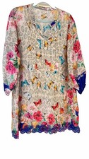 Stunning Johnny Was Light Summer Tunic Top USA     