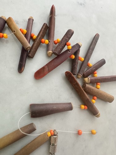 Vintage Long Natural Sea Urchin Shell Spines Pencil Spikes Pendant Focal Beads