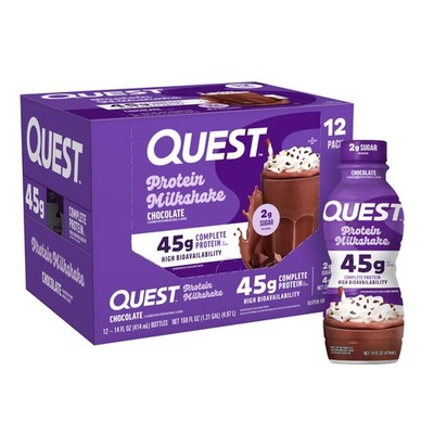 Quest Nutrition Chocolate Protein Shake 45g Protein Ready to Drink12 Count FS.