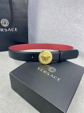 Versace Medusa Leather Belt Reversible Buckle New