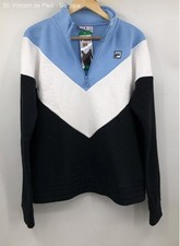Fila 1/4 Zip Pullover Sweater Women's XL Colorful Blue