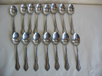 24 Vintage AMC Amcrest Stainless Steel CREON Japan MCM 6'' teaspoons