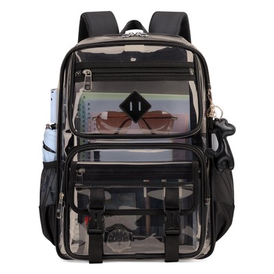 Clear Backpack for School, PVC Clear Bookbag Heavy Duty Transparent Backpack ...