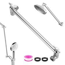 Rain Shower Head Extension Arm Stainless Steel Adjustable Shower Extension Ar...