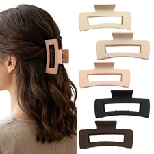 Flat Hair Claw Clips for Women,Matte Medium Hair Clips for Thick  Thin Hair- Co