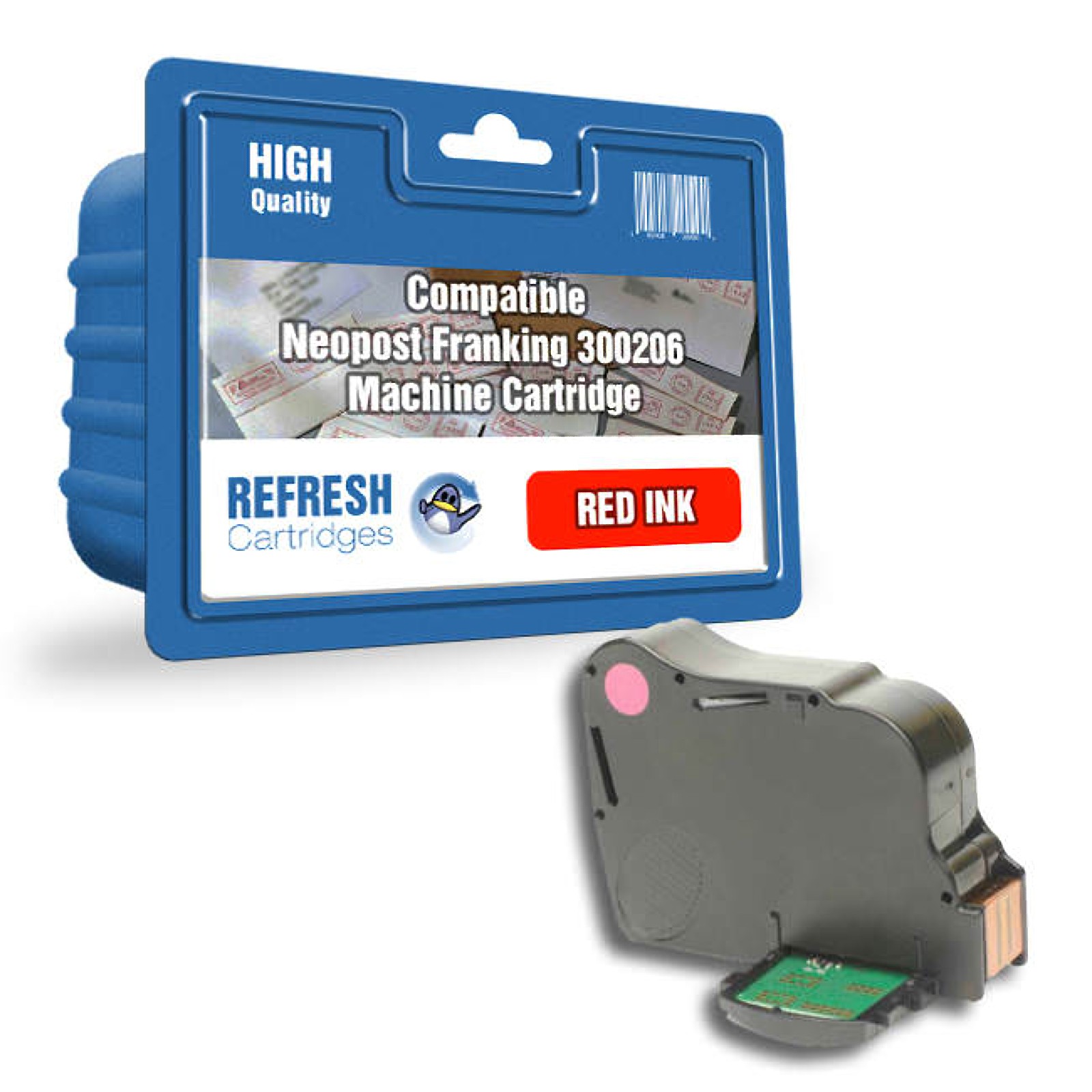Refresh Cartridges Red 300206 Ink Compatible With Quadient/Neopost Printers