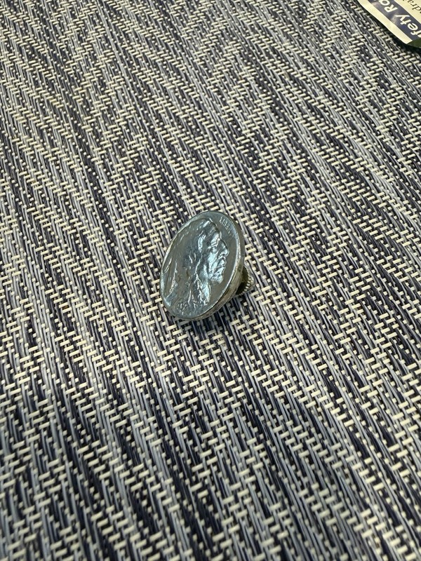 Buffalo Nickel Indian Head Lapel Pin Tie Tac Vintage Handmade
