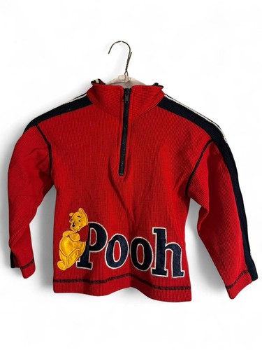 🍯 RARE Vintage Disney Pooh 100 Acre Collection Red 1/4 Zip - Size 5 - Picture 2 of 12