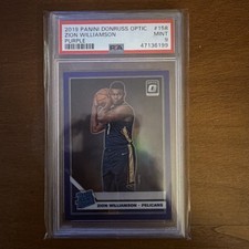 2019 Zion Williamson Panini Donruss Optic Purple #158 RC Rookie PSA 9