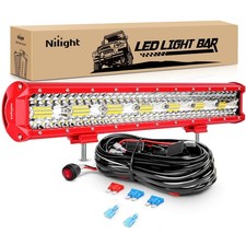 Nilight LED Light Bar 20 Inch Triple Row Spot Flood Combo Lights with Wiring ...