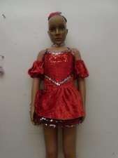 Dance Vintage Costume Medium Child Red Costume Gallery Jazz Tap Sequins