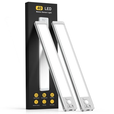MCGOR 10inch Under Cabinet Lighting, 2 Pack Rechargeable 10inch, White Light