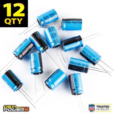 12 x Lelon 1000uF/MFD 35V ±20% Radial-lead Electrolytic Capacitor 2721032 NEW