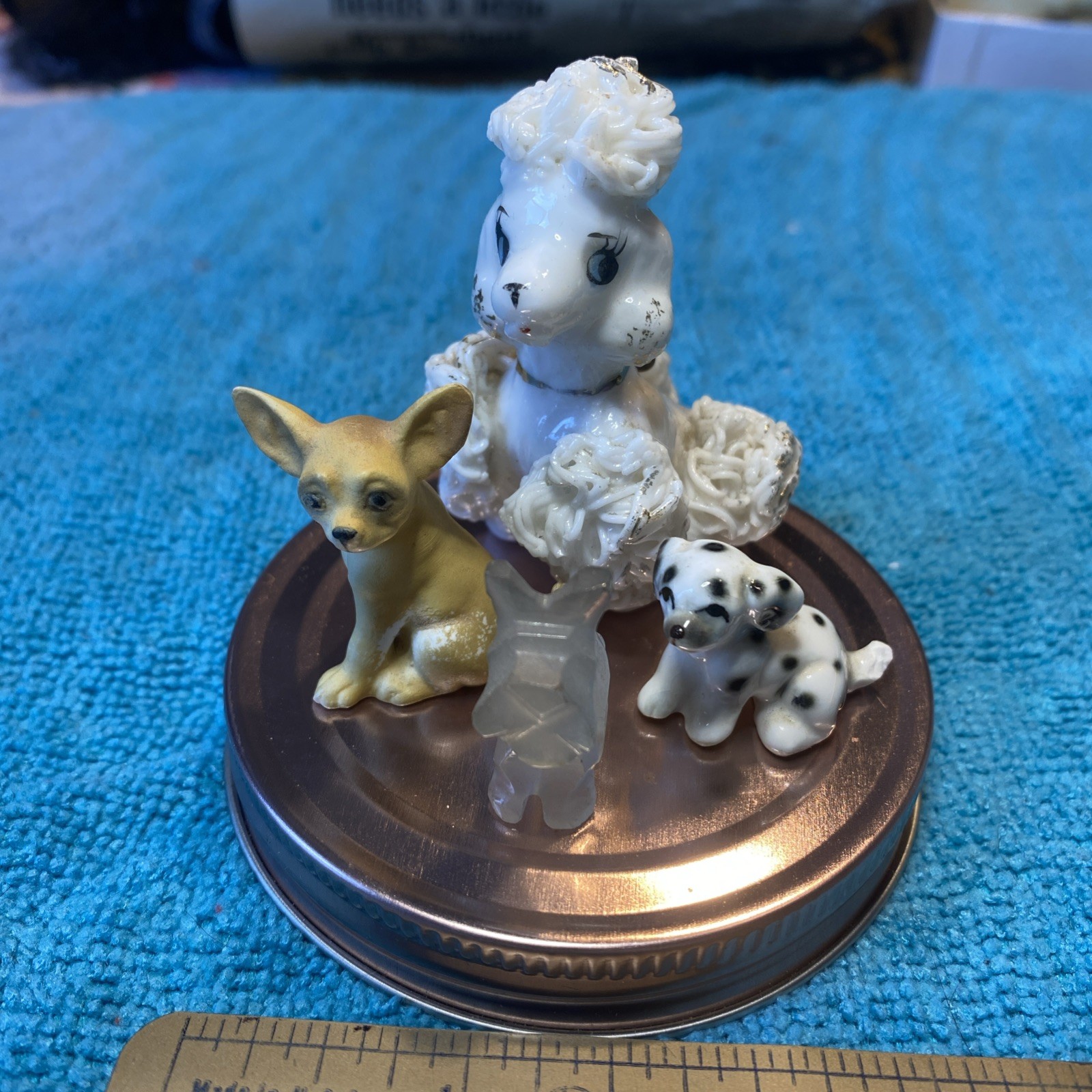 Vintage Lot Of Dogs Porcelain, Ceramic, Quartz Various Breeds 1 With Broken Tail