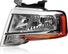 Chrome Headlights Compatible with 2015-2017 Ford Expedition