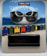 Kirkland Signature KS17 M49 Black Polarized Crystal Smoke Gray Sunglasses NWT