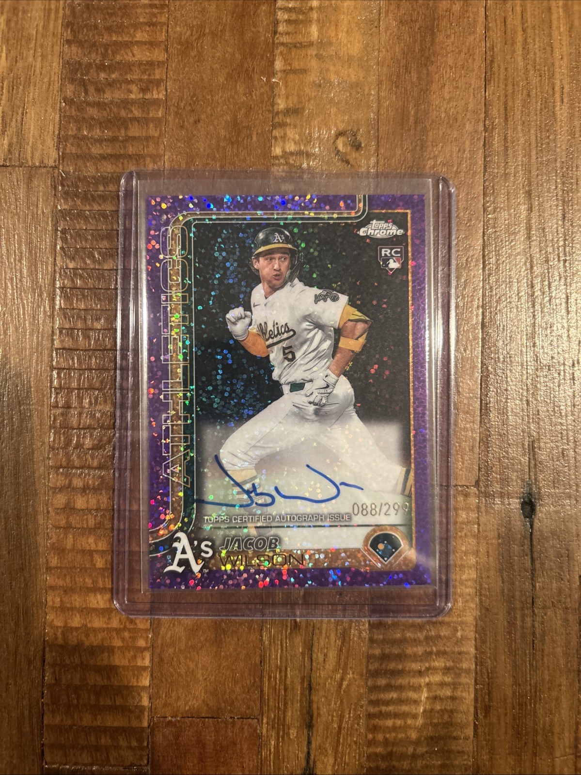 2025 Topps Chrome Jacob Wilson Rookie Auto Purple Speckle Refractor /299 #RA-JWI