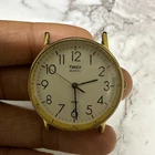 Vintage Timex Watch No Band Men Gold Tone 32MM Round 1990 New Battery 6"