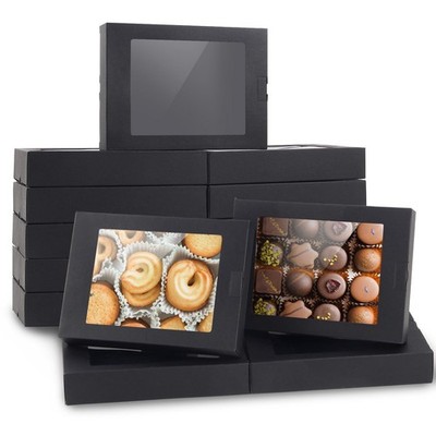25 PCs 7.3x5.3x1.37 Inch Kraft Gift Boxes, Rectangle Cardboard Gift Boxes wit...