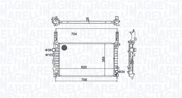 1X Magneti Marelli 350213162900 KüHler MotorküHlung FüR Opel Vauxhall Chevrolet-image