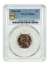 1954-S/D 5C PCGS MS66 - Jefferson Nickel