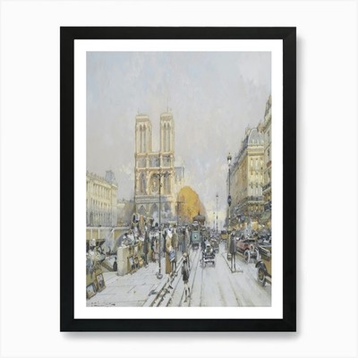 Paris Straßenszene 13 Kunstdruck gerahmt Wandbild Poster Leinwanddruck Bild