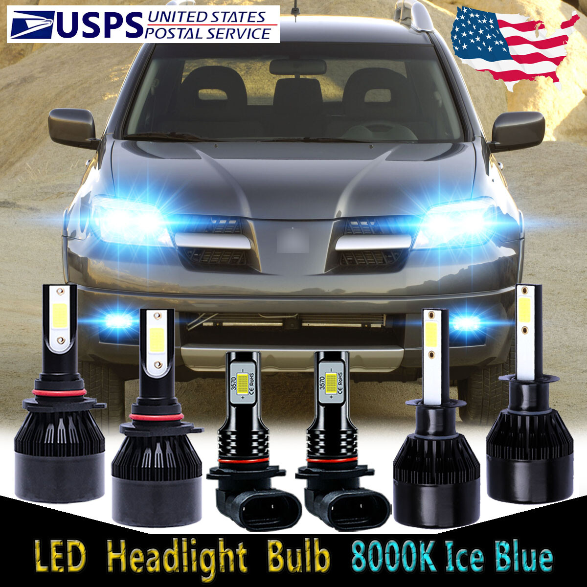 For Mitsubishi Outlander 2005-2006 - LED Headlight Bulb Hi Lo Beam