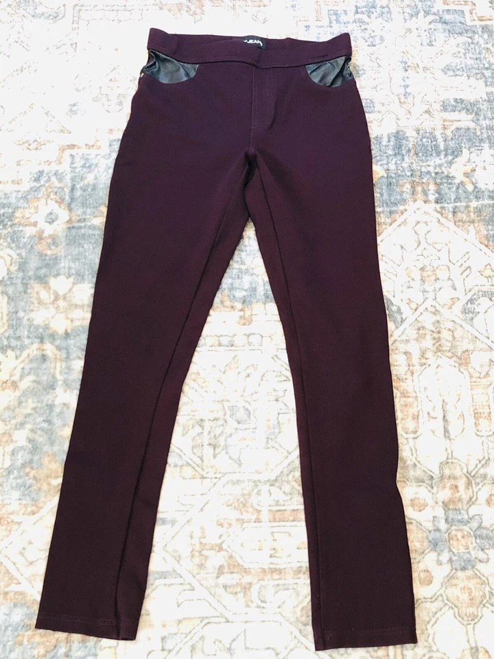Pantalón de mezclilla DKNY Merlot Ponte tiro medio para mujer XS Foto 2 de 4