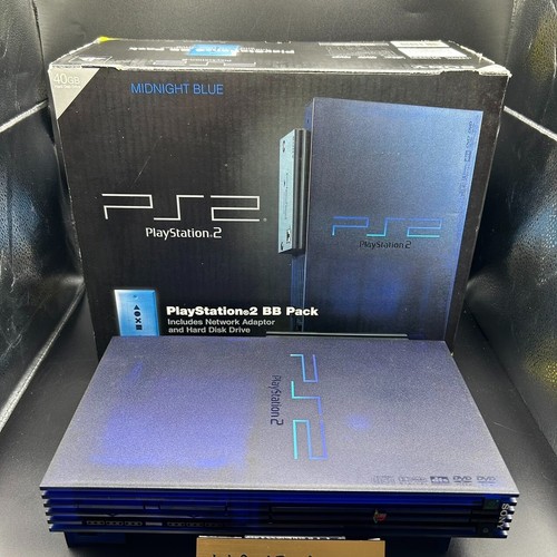 PS2 Midnight Blue SCPH-50000MB Console BB Pack Japan Sony - Picture 6 of 18