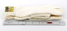 Vtg Ladies Winter Gloves Knit Acrylic Cream Ivory Leather Palms Sz Lrg but Small