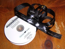 Creative Imaginations Silver on Black Satin Ribbon by the Yard ~ Love is.....