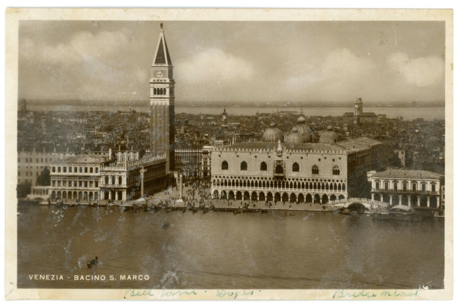 View Of Bacino di San Marco, Venezia, Venice Canal Italy Postcard