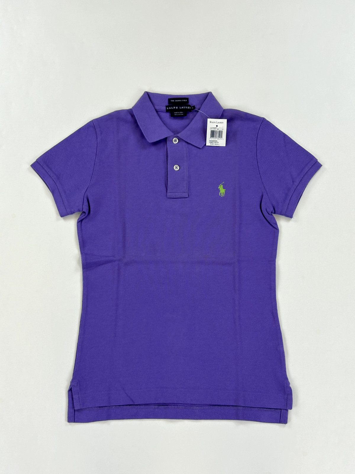 Женское зауженное поло Polo Ralph Lauren - Светло-фиолетовое (зеленое) - Размер: Маленький -