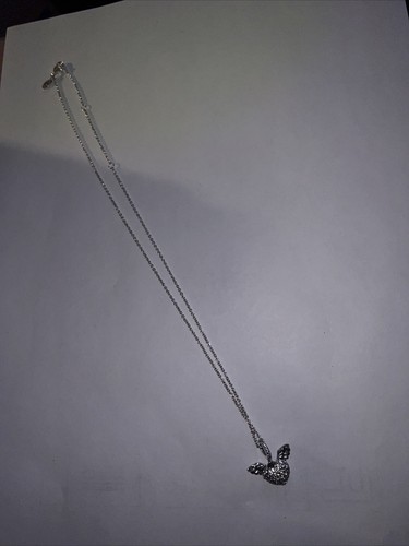 Pandora Pavé Heart and Angel Wings Sterling Silver Necklace Adjustable 16”-18” - Picture 1 of 8