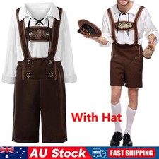 Mens Lederhosen Oktoberfest Embroidery Octoberfest Bavarian German Beer Costume