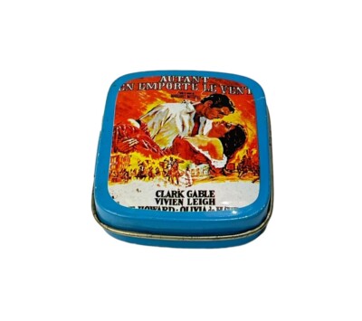 Vintage Autant En Emporte Le Vent Gone w The Wind 1.75 x2.25  Tin Box Hong Kong