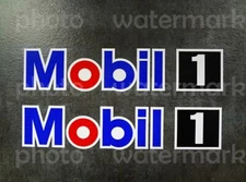 2x Mobil 1 Oil Decal Sticker Logo Pegatina Kart racing bike drag truck Pick Size