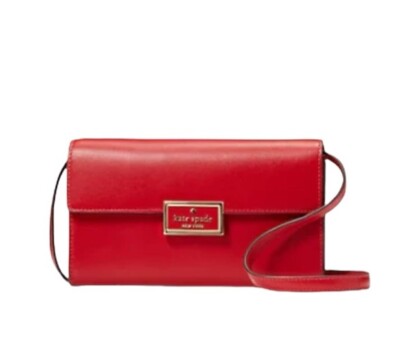 Kate Spade Reegan Smooth Leather Crossbody KB545 Red NEW